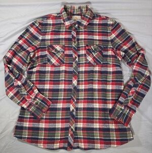 Field & Stream Red and Green Plaid Button Down Shirt